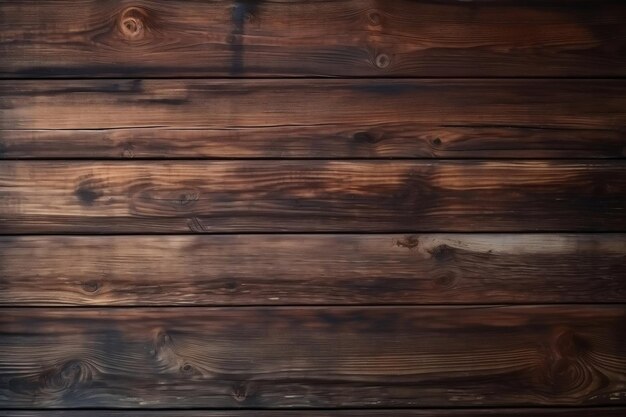 Vintage Dark Brown Wooden Plank Background Generative AI