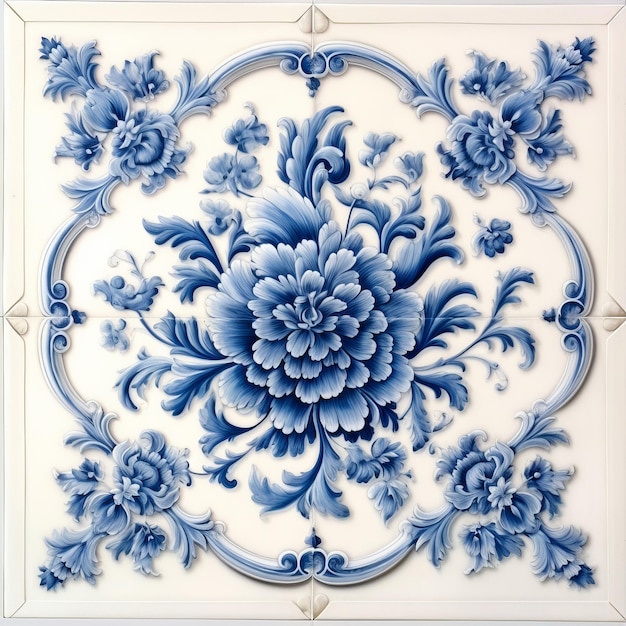 Premium AI Image | Vintage Delft Tile Wall Art