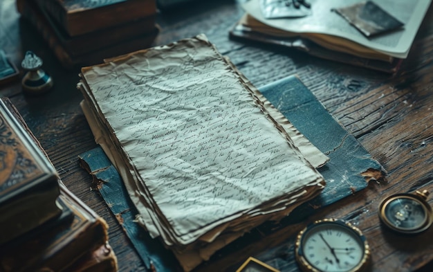 Photo vintage desk with antique letter