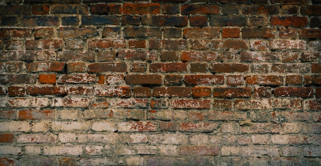 Vintage donkere bakstenen muur