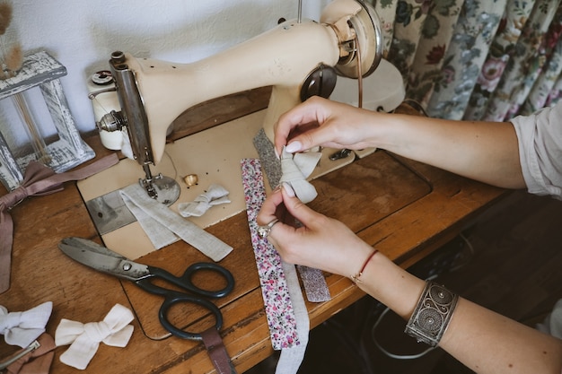 vintage dressmaker workspace