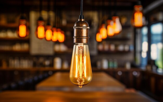 Photo vintage edison bulbs and warm filament