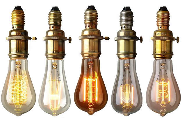 Photo vintage edison style filament light bulbs for decoration