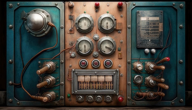 Vintage equipment control panel generative ai