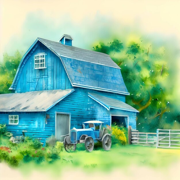 Vintage farm in setting