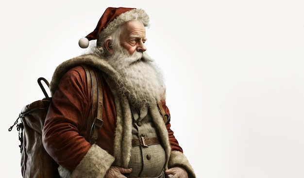 Винтажный Дед Мороз в приглушенных тонах Традиционный Санта-Клаус Generative Ai