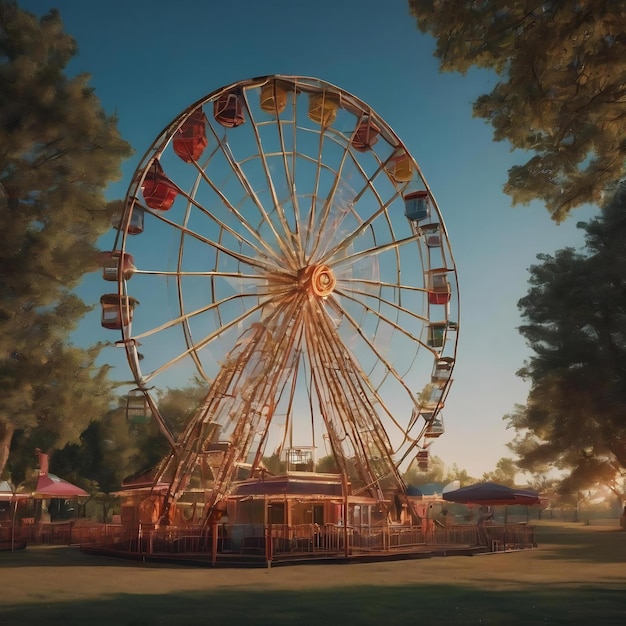 Vintage ferris wheel in the park