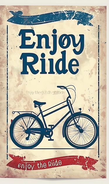 Vintage fietspostkaart met fietswiel rand en tekst illustratie Vintage postkaart decoratief