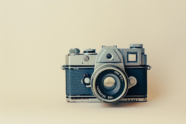 A vintage film camera displayed prominently agains generative ai