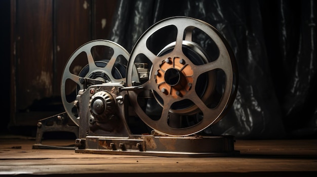 Vintage film clapper with film reel