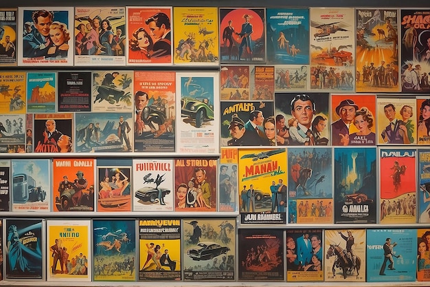 Vintage filmpostermuur