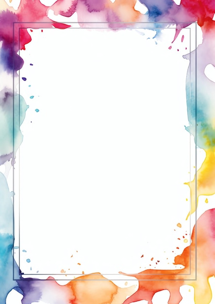 Vintage Filmstrip Frame watercolor border on white background