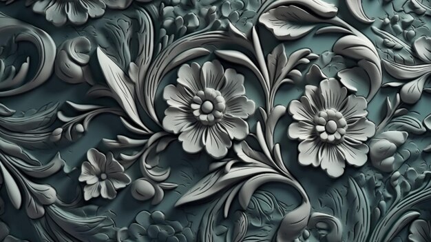 Vintage floral decoration texture background 3d 1