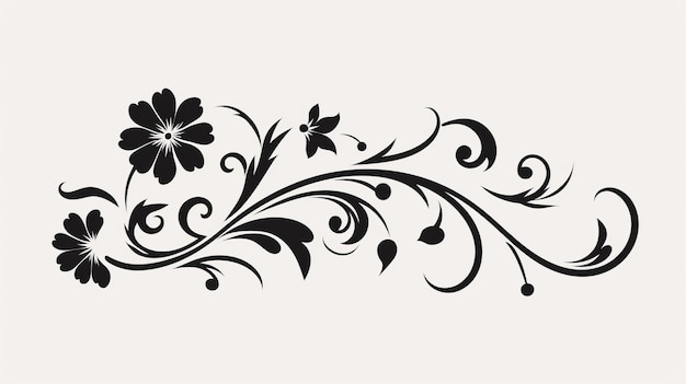 Photo vintage floral flourish black silhouette clipart