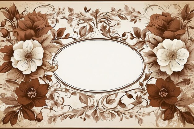 Vintage Floral Frame bruin en wit