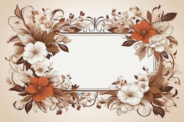 Vintage Floral Frame bruin en wit