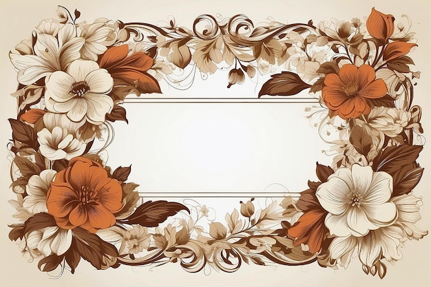 Vintage Floral Frame bruin en wit