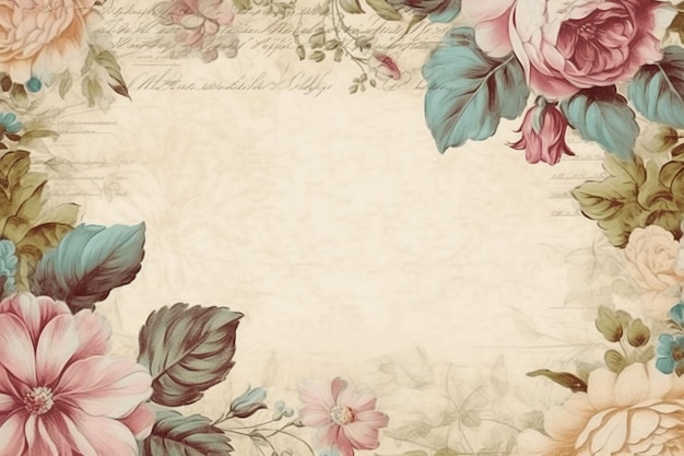 Vintage floral frame with a place for text.