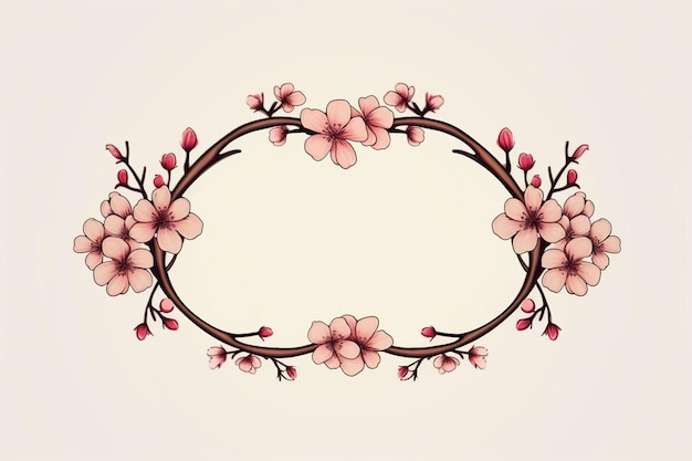 Photo vintage floral frame with retro style
