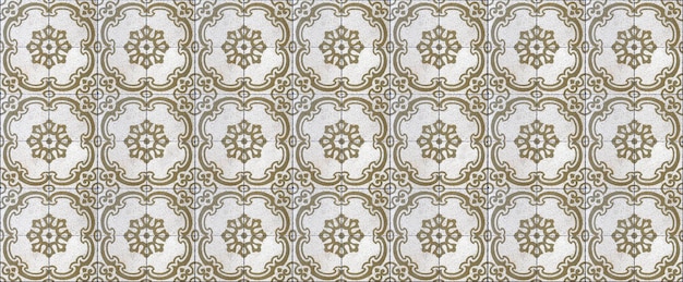 Vintage floral pattern ceramic tiles floor decoration texture and background