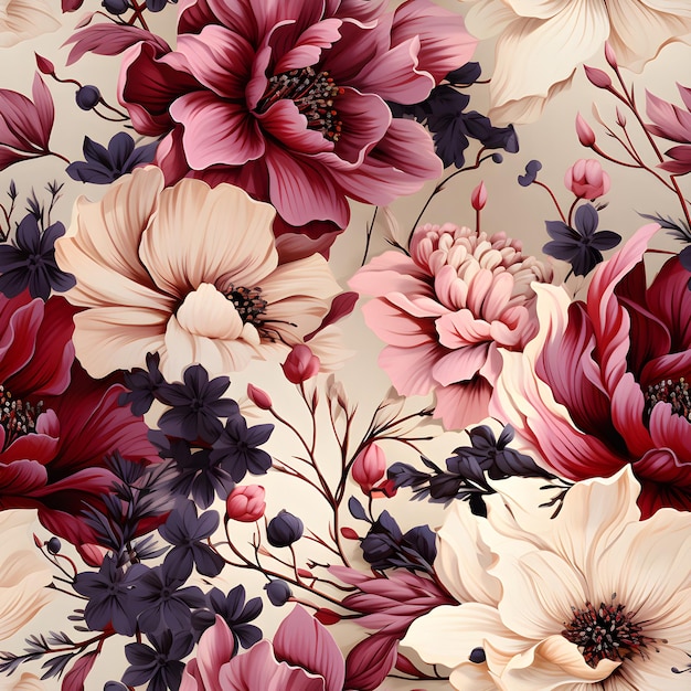 Vintage floral seamless pattern