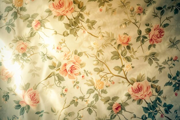 Foto vintage floral wallpaper background a nostalgic and charming scene showcasing