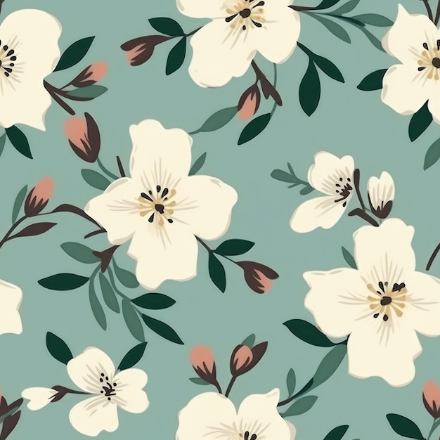 Vintage Floral Wallpaper Minimalist Blooms