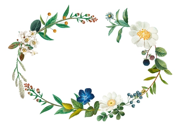 ヴィンテージ 花の花束 png ステッカー 手描きの植物学フレーム