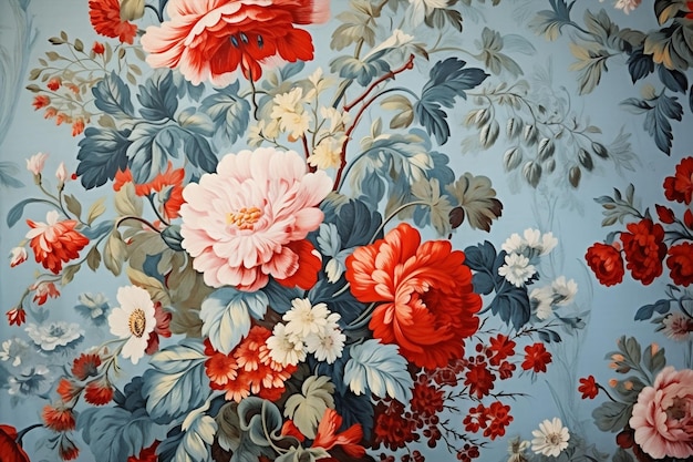 Vintage flower floral seamless wallpaper pattern nature textile rose blue