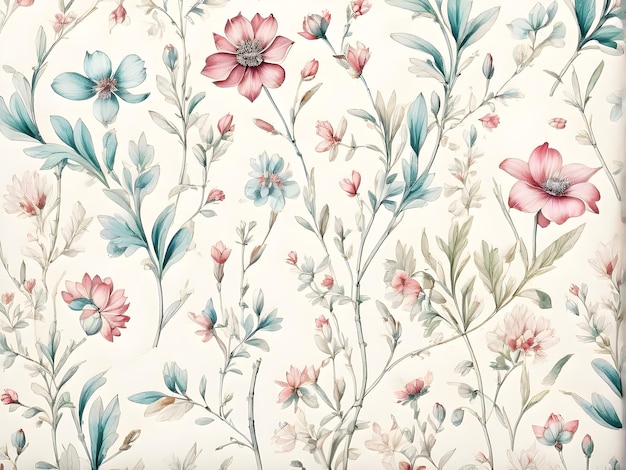Photo vintage flower pattern wallpaper