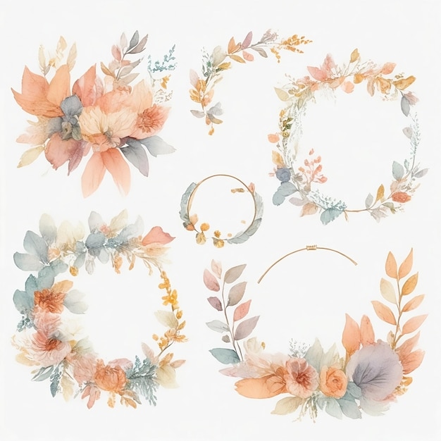 Vintage flower wreath