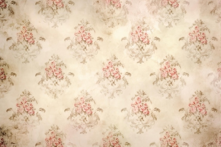 Photo vintage flowers background old floral wallpaper ai generated