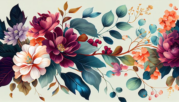 Vintage flowers background