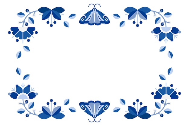vintage flowers png frame transparent background