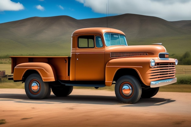 A vintage ford truck from the year 2000.