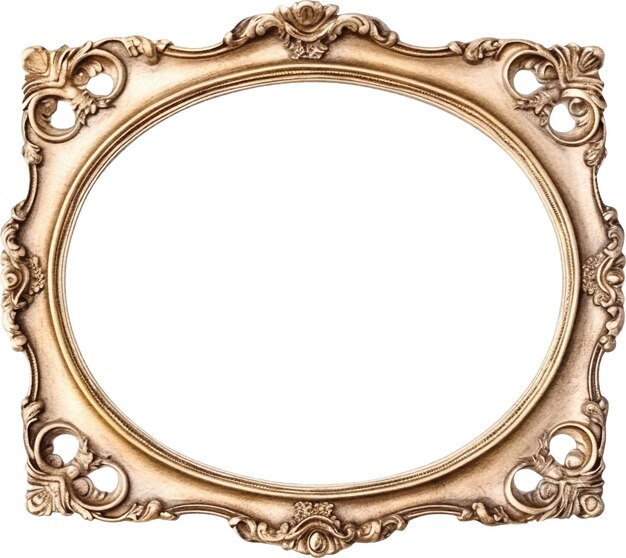 Vintage frame antique watercolor isolated on white