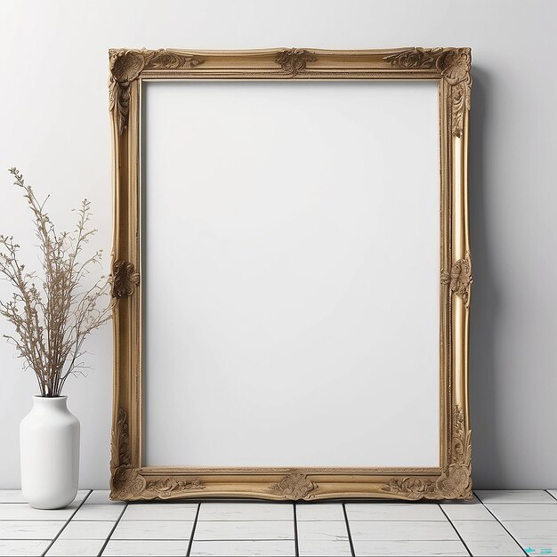 Vintage Frame Mockup with blank white space for placing your design