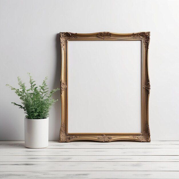 Vintage Frame Mockup with blank white space for placing your design