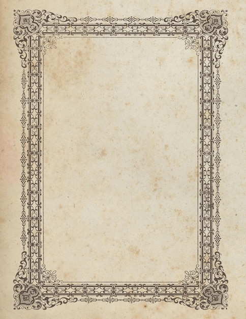 Vintage frame on old paper background Template for your design