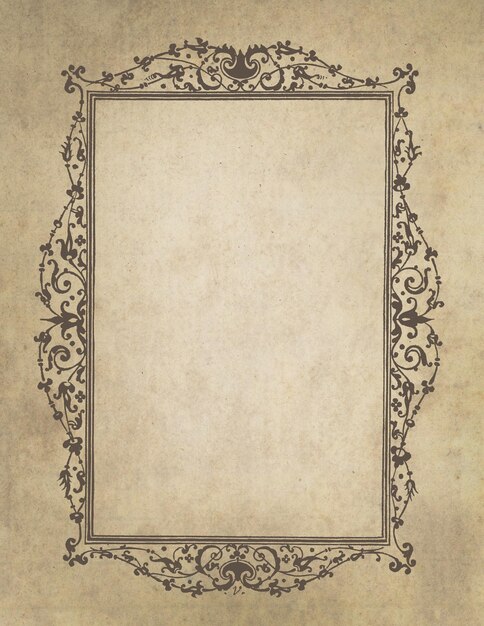 Vintage frame on old paper background Template for your design