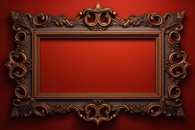 vintage frame on red