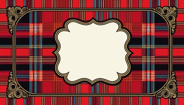 Vintage Frame Vector Retro stijl Schotse grens en Tartan Plaid