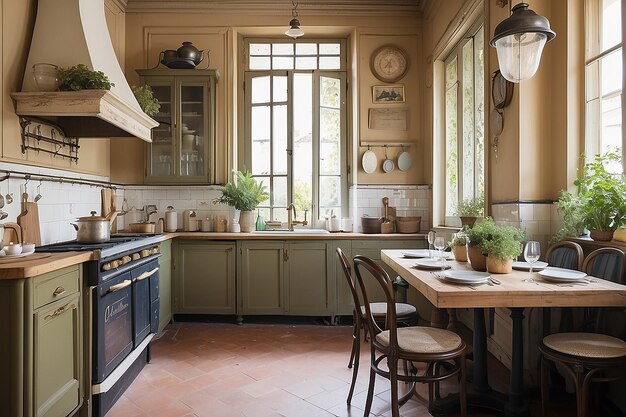 Foto vintage franse bistro keuken