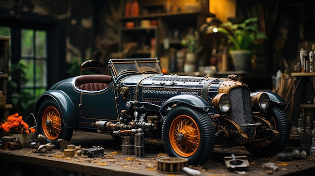 vintage garage old with tools