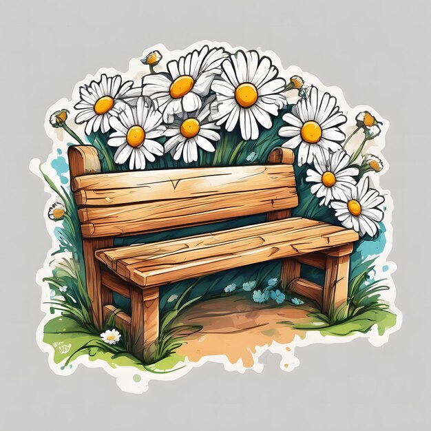 Vintage Garden Benches Clipart