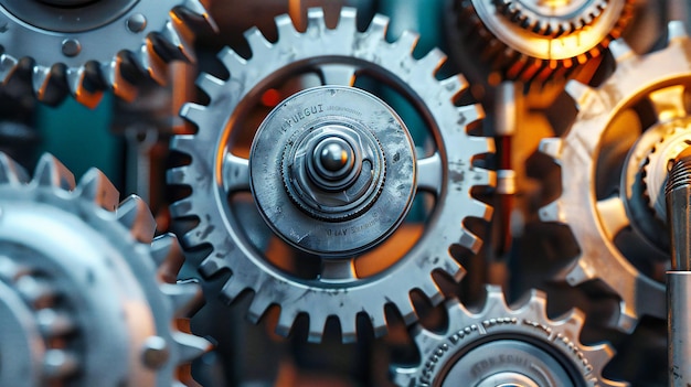 Vintage gears and machinery closeup showcasing the precision and mechanical beauty of industrial engineering