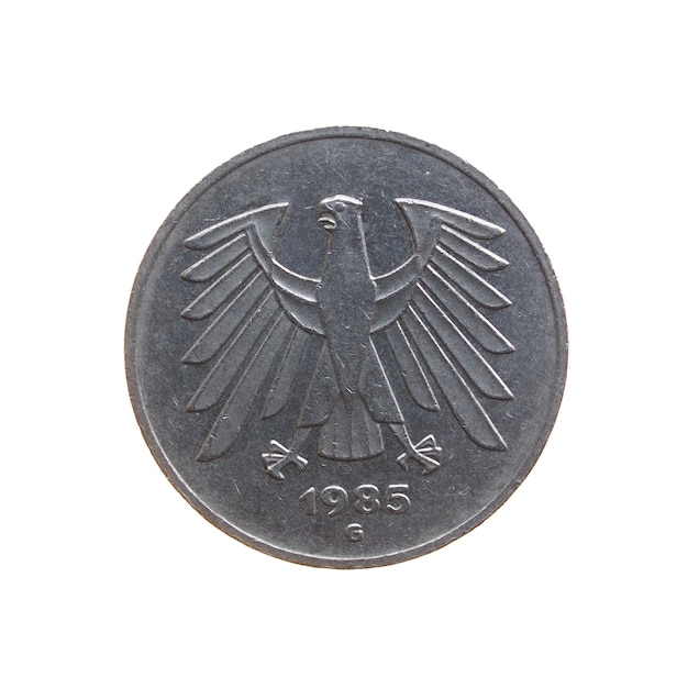 Vintage German coin isolated