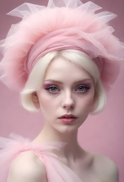 vintage girl in pink