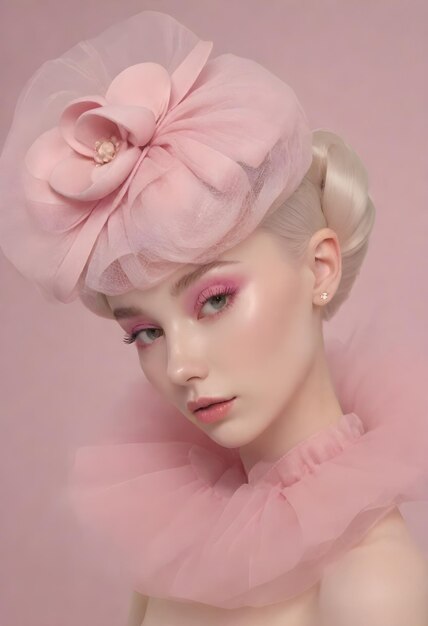 vintage girl in pink