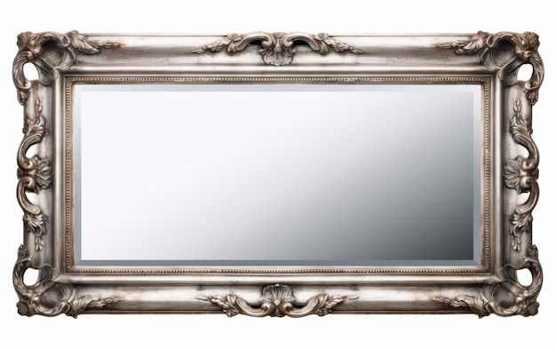 투명 한 배경 에 비벨 된 가장자리 를 가진 빈티지 유리 거울